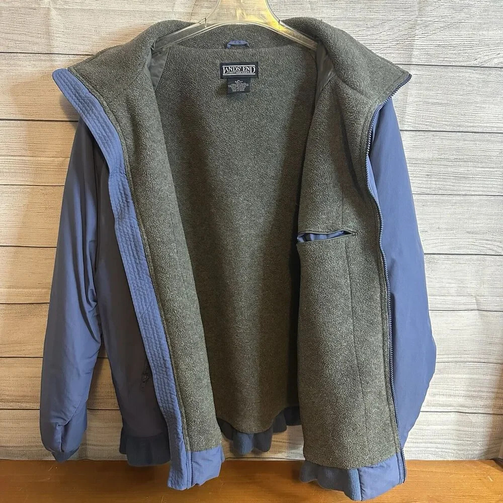 Lands End Men’s Jacket Blue Fleece Lined Coat Size XLarge Tall 46-48 Made in USA - Picture 3 of 6